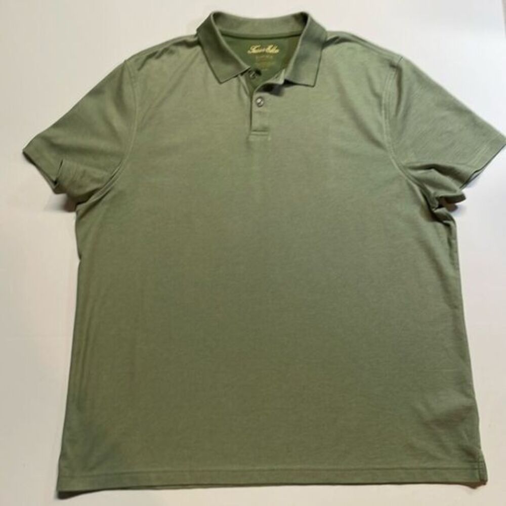 Tasso Elba men’s green button-down, short sleeve polo, casual shirt. Size XXL.